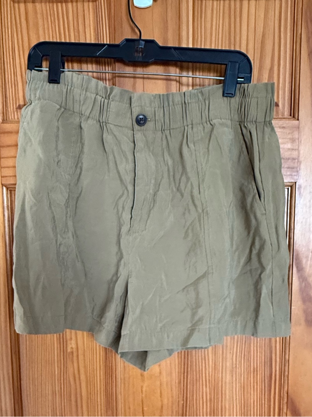 Madewell Olive Green Paper Bag, Pull On Shorts, Size Large